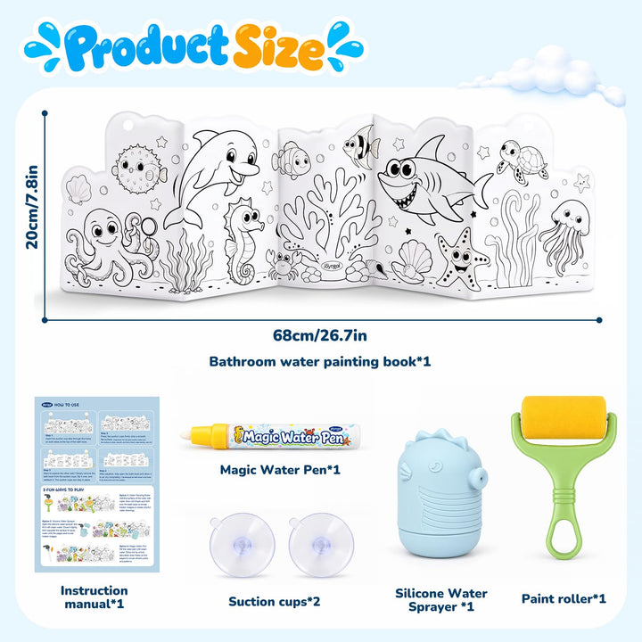 Ocean Splash Double-sided Water Bath Book, Color Reveal Bath Toy