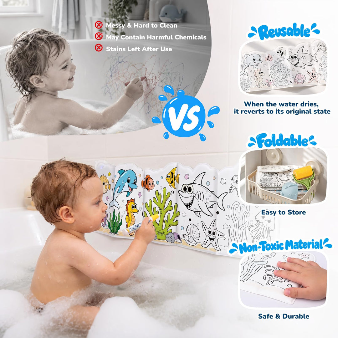 Ocean Splash Double-sided Water Bath Book, Color Reveal Bath Toy