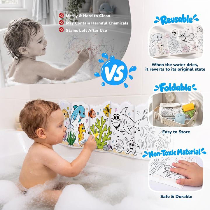 Ocean Splash Double-sided Water Bath Book, Color Reveal Bath Toy