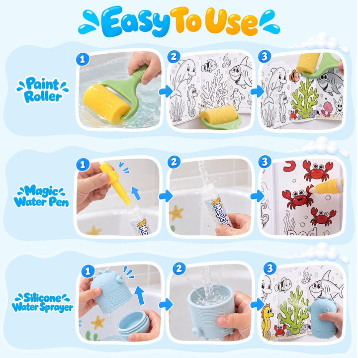 Ocean Splash Double-sided Water Bath Book, Color Reveal Bath Toy