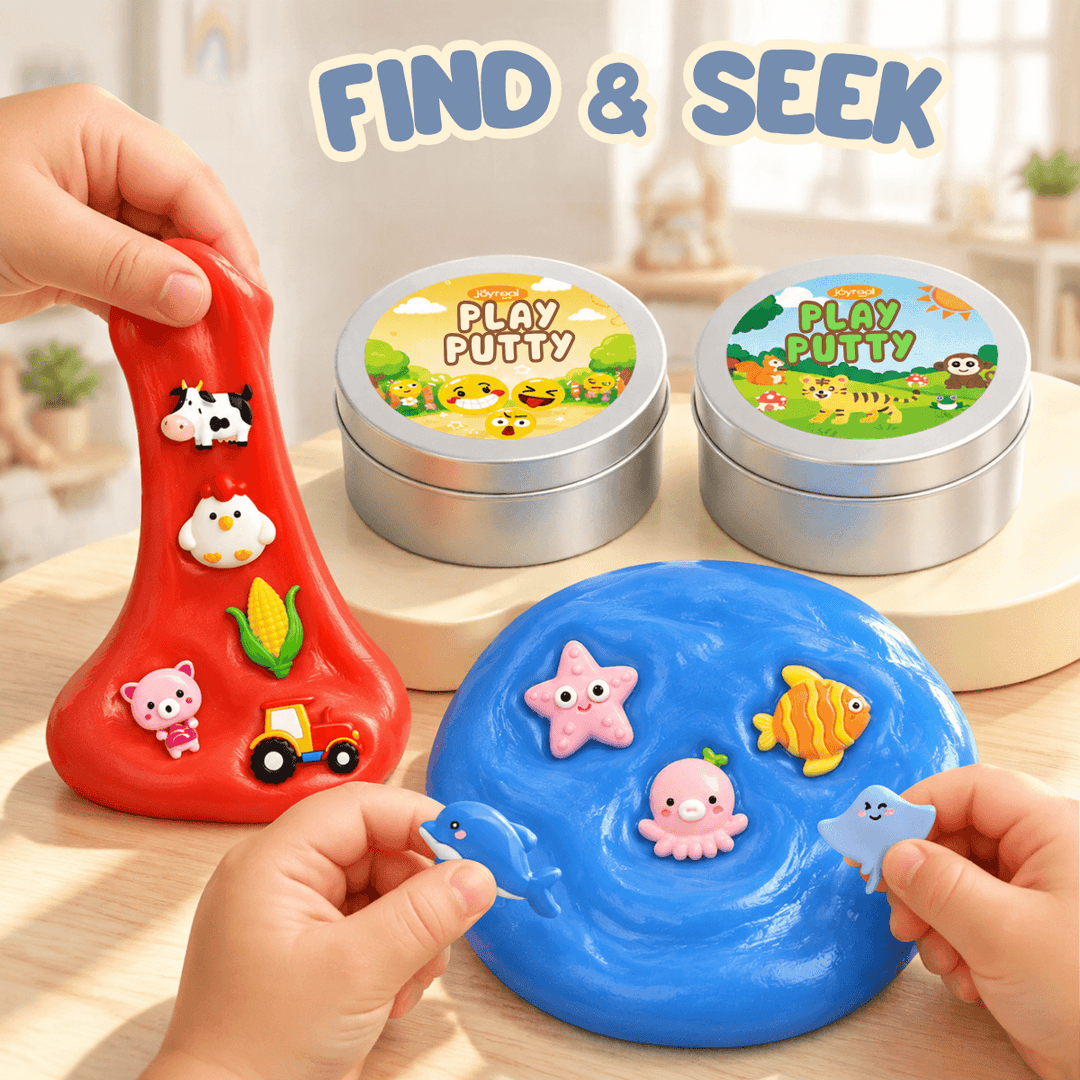 Sensory Therapy Putty for Kids, 4 Pack with Hidden Mini Toys