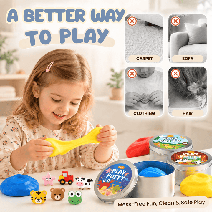 Sensory Therapy Putty for Kids, 4 Pack with Hidden Mini Toys