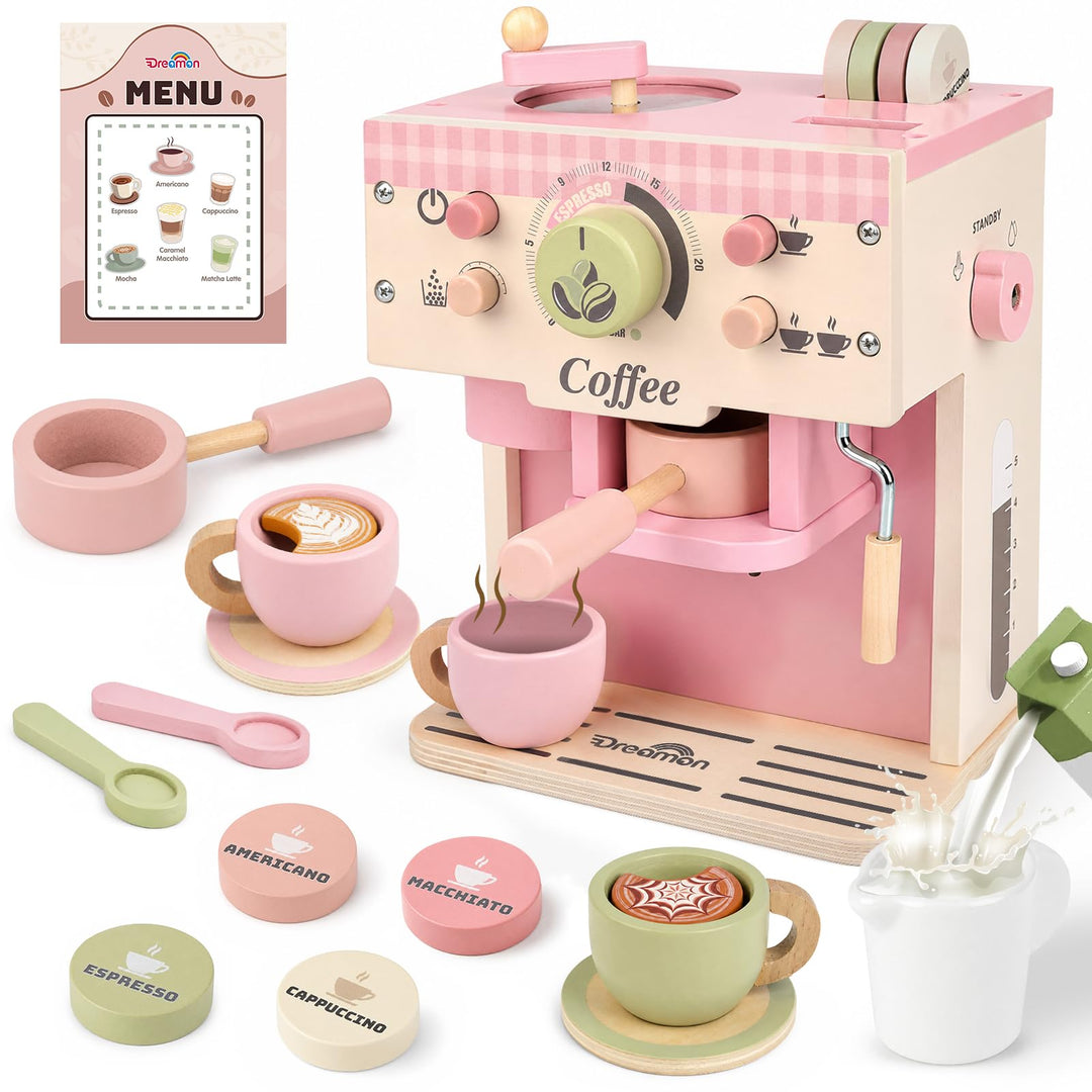 Cozy Cafe Wooden Coffee Set (Pink)