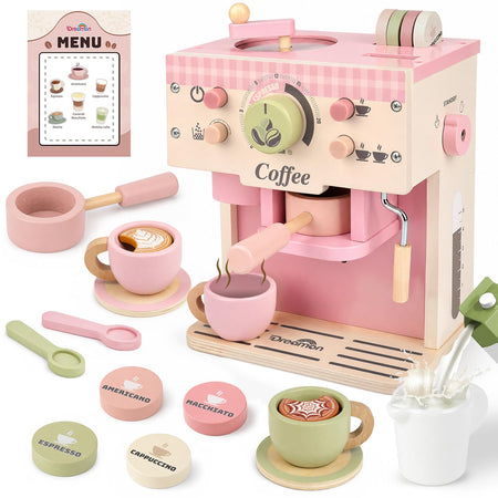 Cozy Cafe Wooden Coffee Set (Pink)