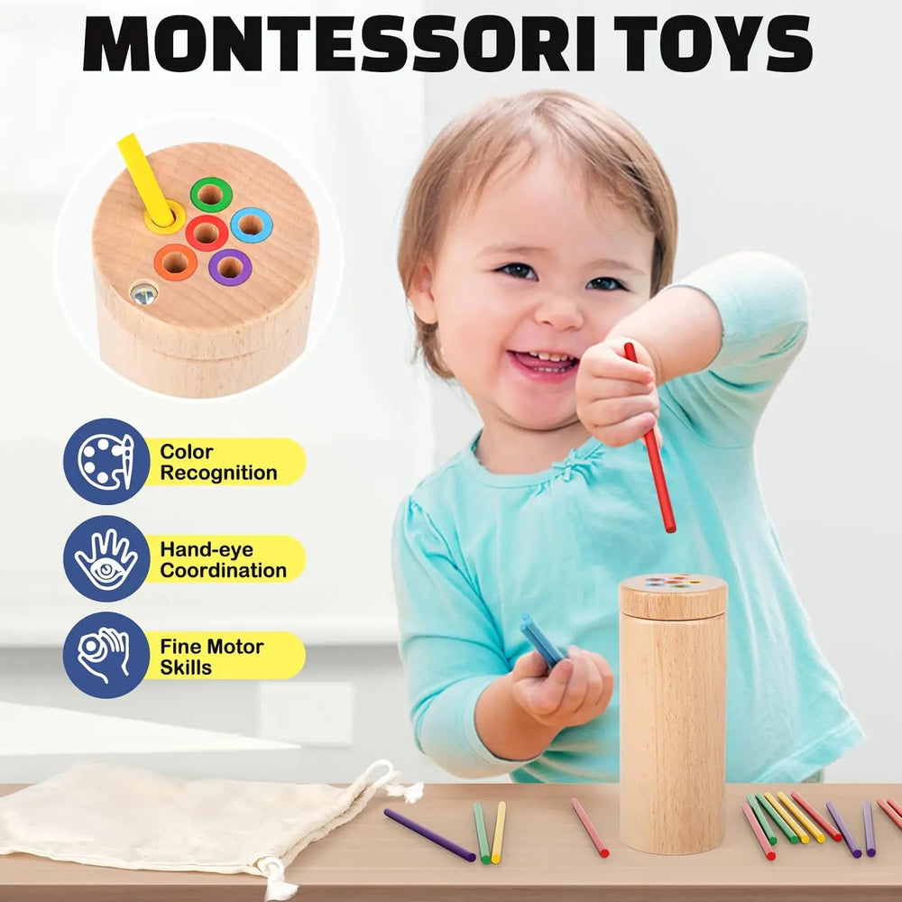 Wooden Color Sorting Toys for Preschool Kids 