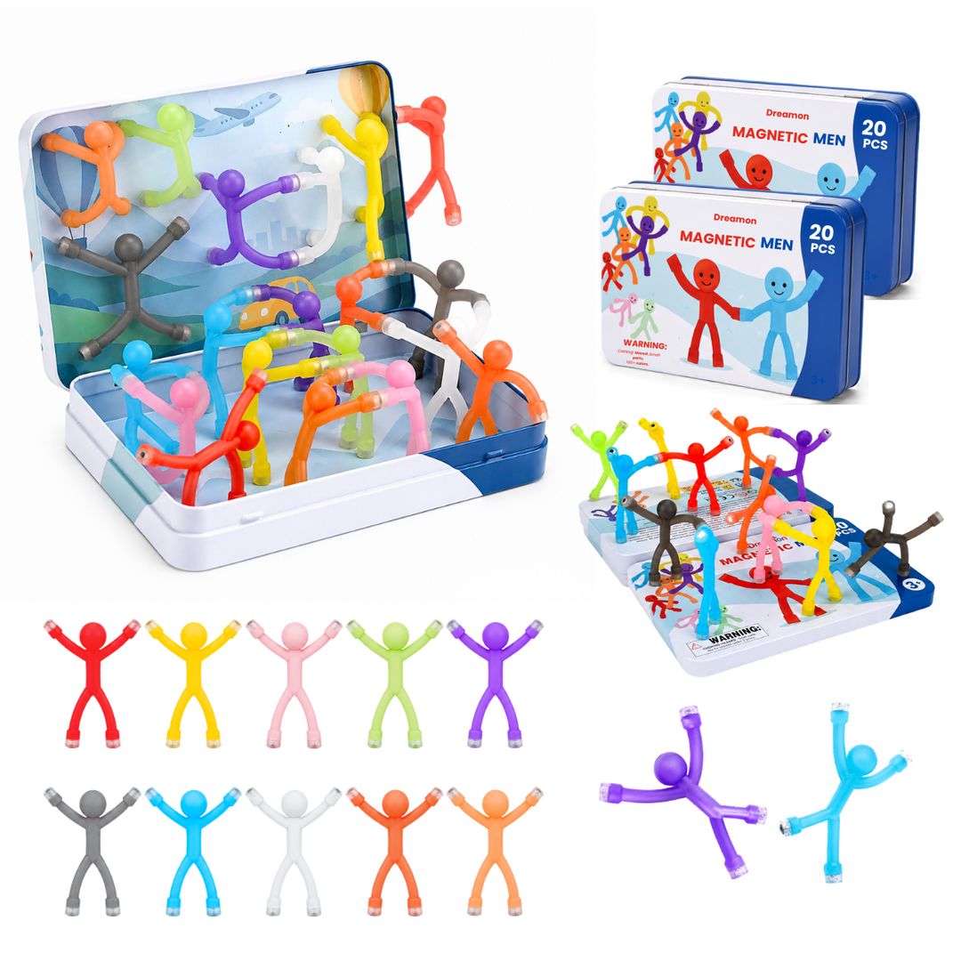 Magnetic People Figures Toys with Metal Box