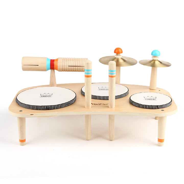 Kids 8-in-1 Wooden Drum & Musical Toy Set – Montessori Music Learning for Toddlers