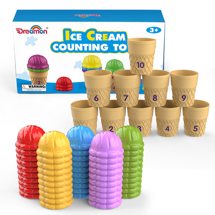 Ice Cream Sorting & Counting Toys – Montessori Math Learning Set for Toddlers