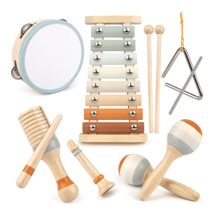 Wooden Montessori Musical Toys 6-in-1 for Toddlers 1-3 with Xylophone – Baby Music Toy for Preschool Gifts