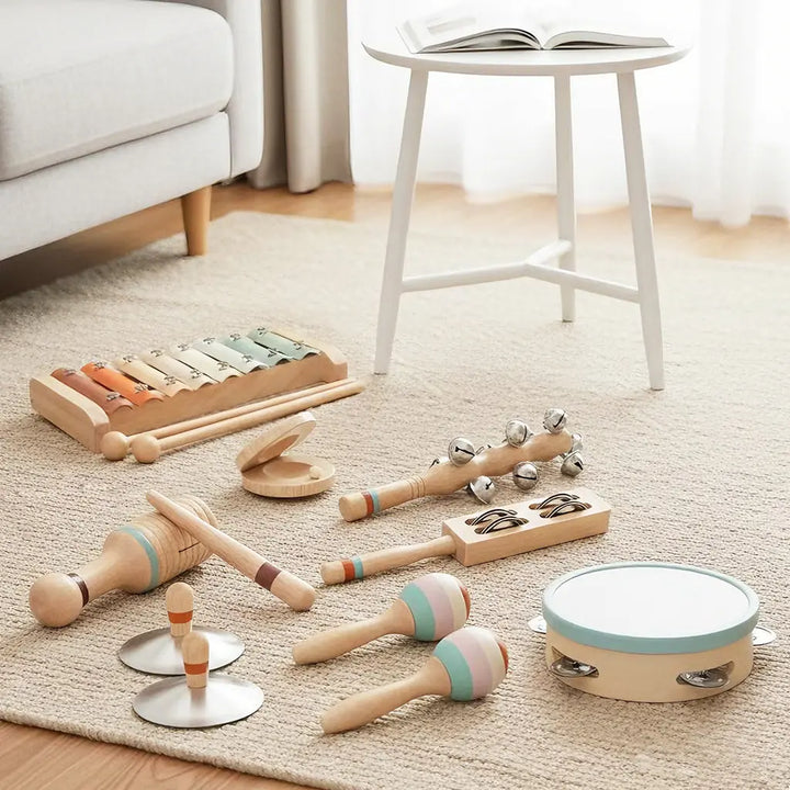 Wooden Musical Instruments Set for Toddlers 