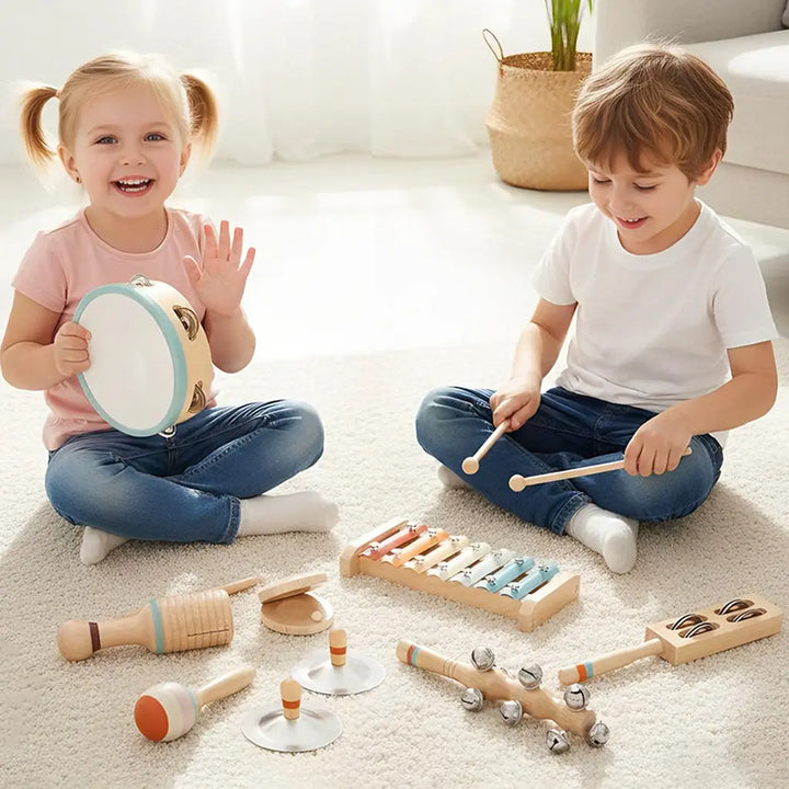 Wooden Musical Instruments Set for Toddlers 