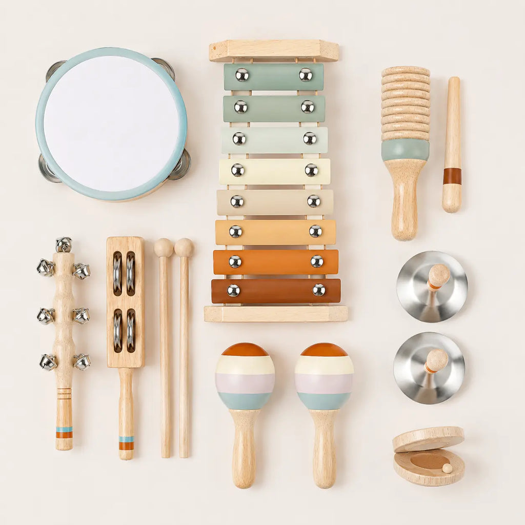Wooden Musical Instruments Set Toddlers