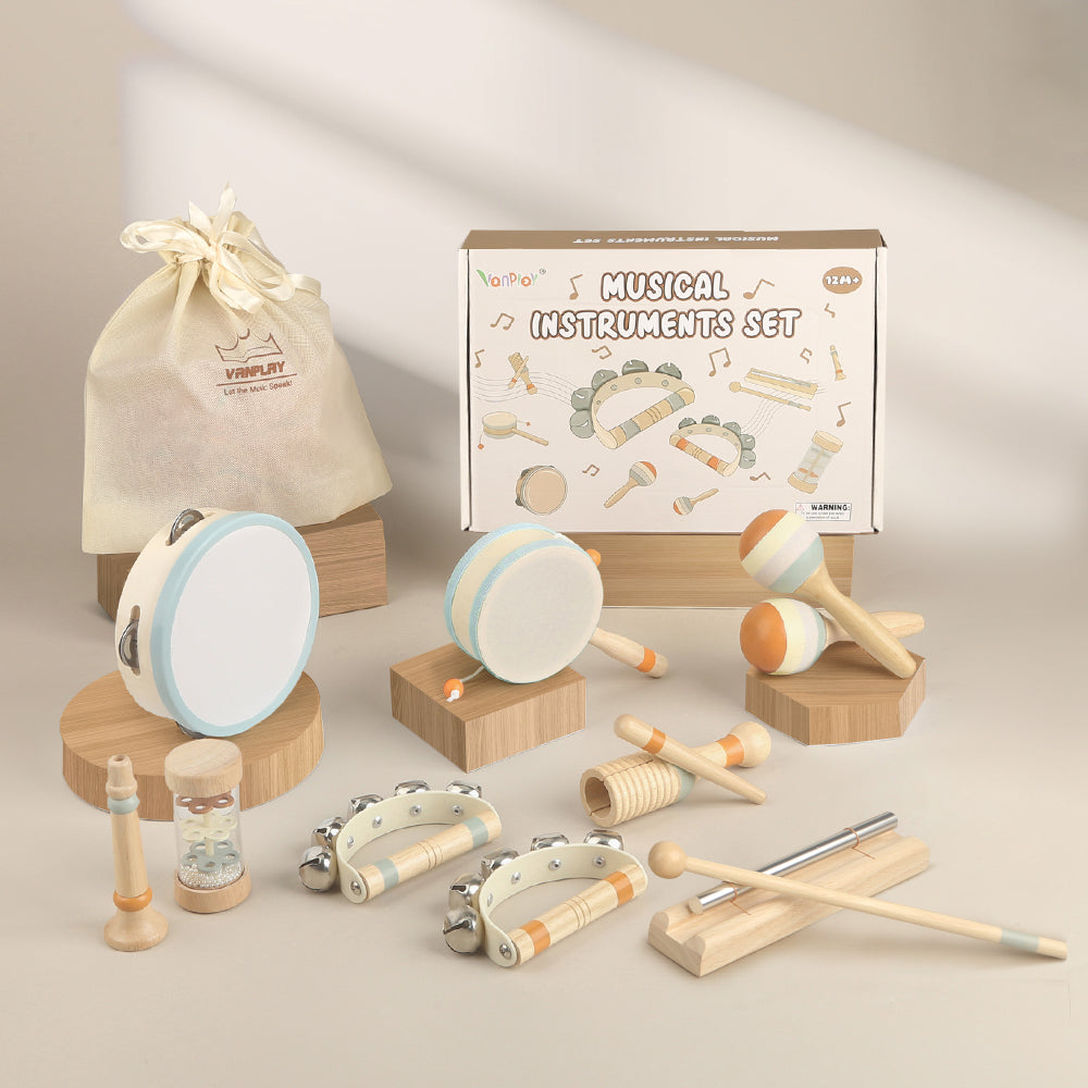 Wooden Montessori Musical Toys for Toddlers 1-3 – Baby Drum & Instrument