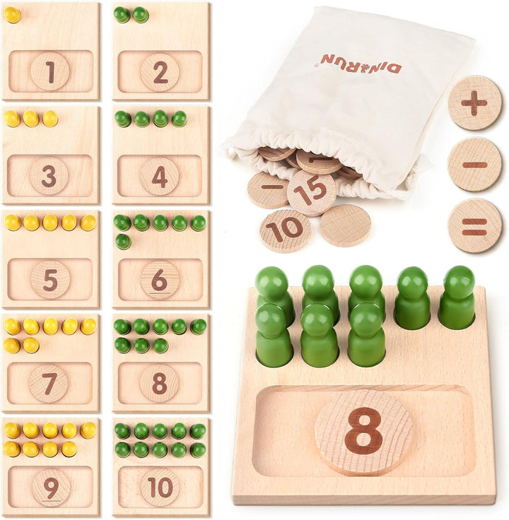 Montessori Wooden Counting Peg Board – Math Learning Toy for 3-6 Year Olds