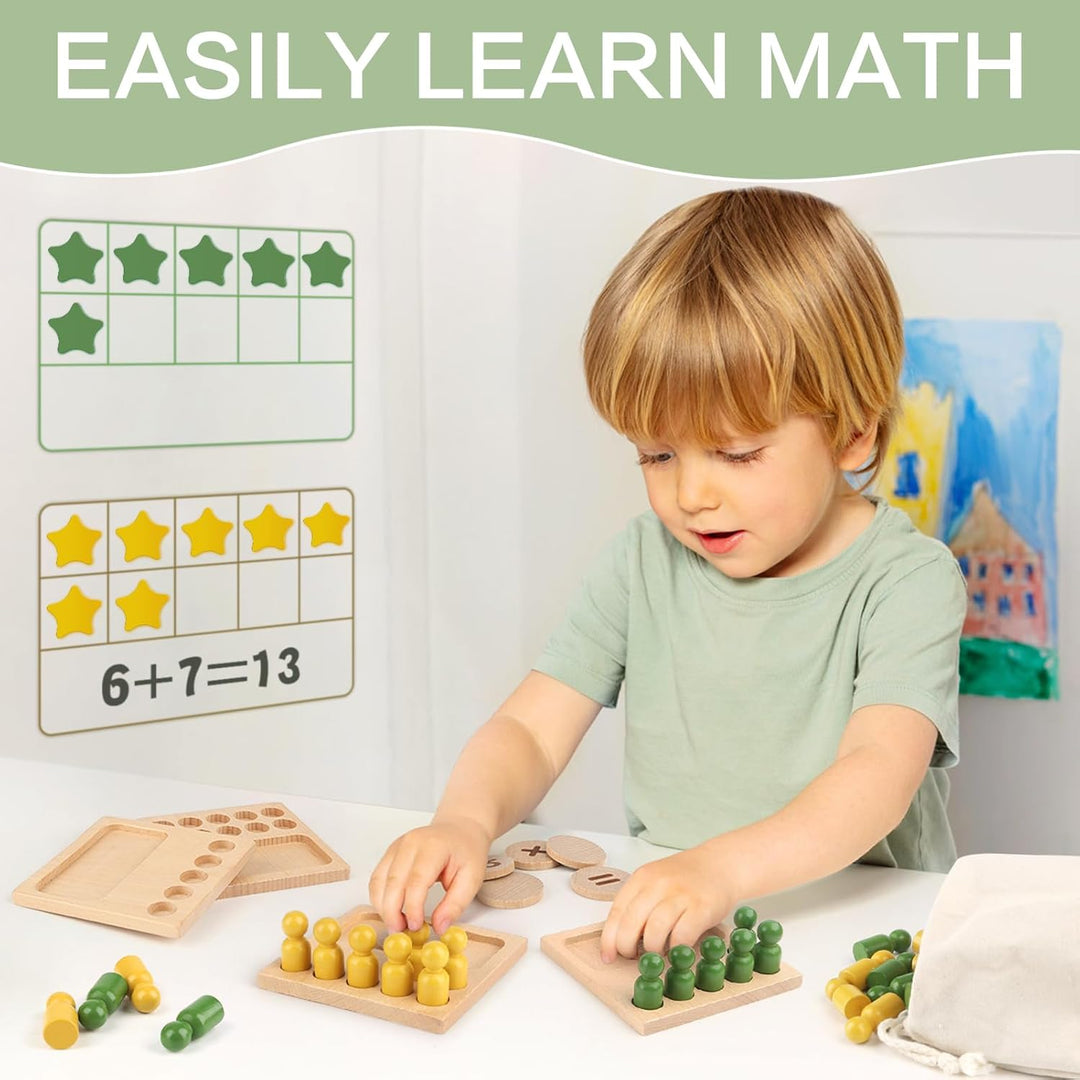 Montessori Wooden Counting Peg Board – Math Learning Toy for 3-6 Year Olds