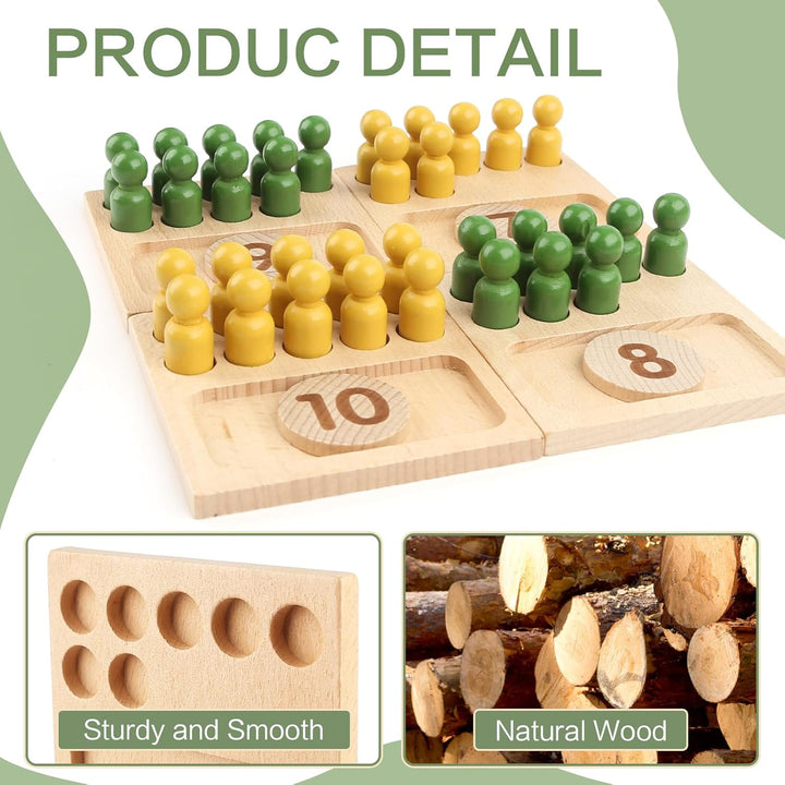 Montessori Wooden Counting Peg Board – Math Learning Toy for 3-6 Year Olds