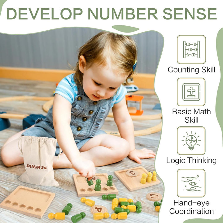 Montessori Wooden Counting Peg Board – Math Learning Toy for 3-6 Year Olds