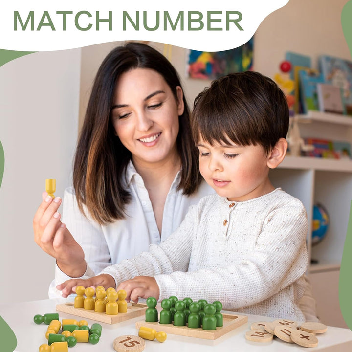 Montessori Wooden Counting Peg Board – Math Learning Toy for 3-6 Year Olds