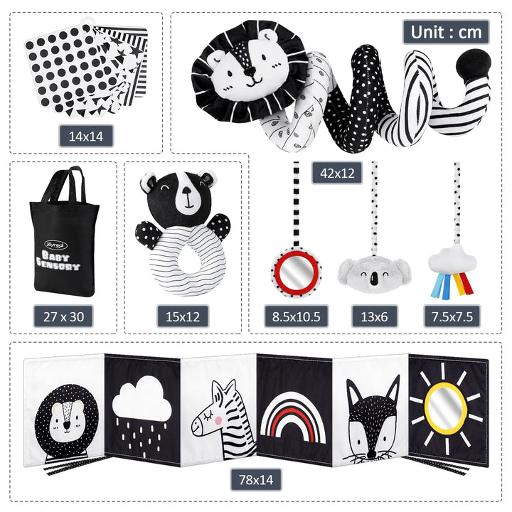 High Contrast Car Seat Sensory Baby Toys for Newborn 