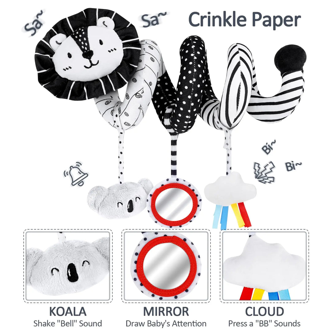 High Contrast Car Seat Sensory Baby Toys for Newborn 