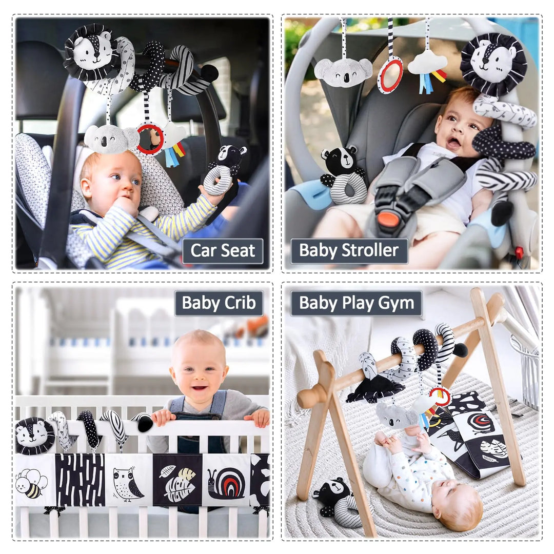 High Contrast Car Seat Sensory Baby Toys for Newborn 