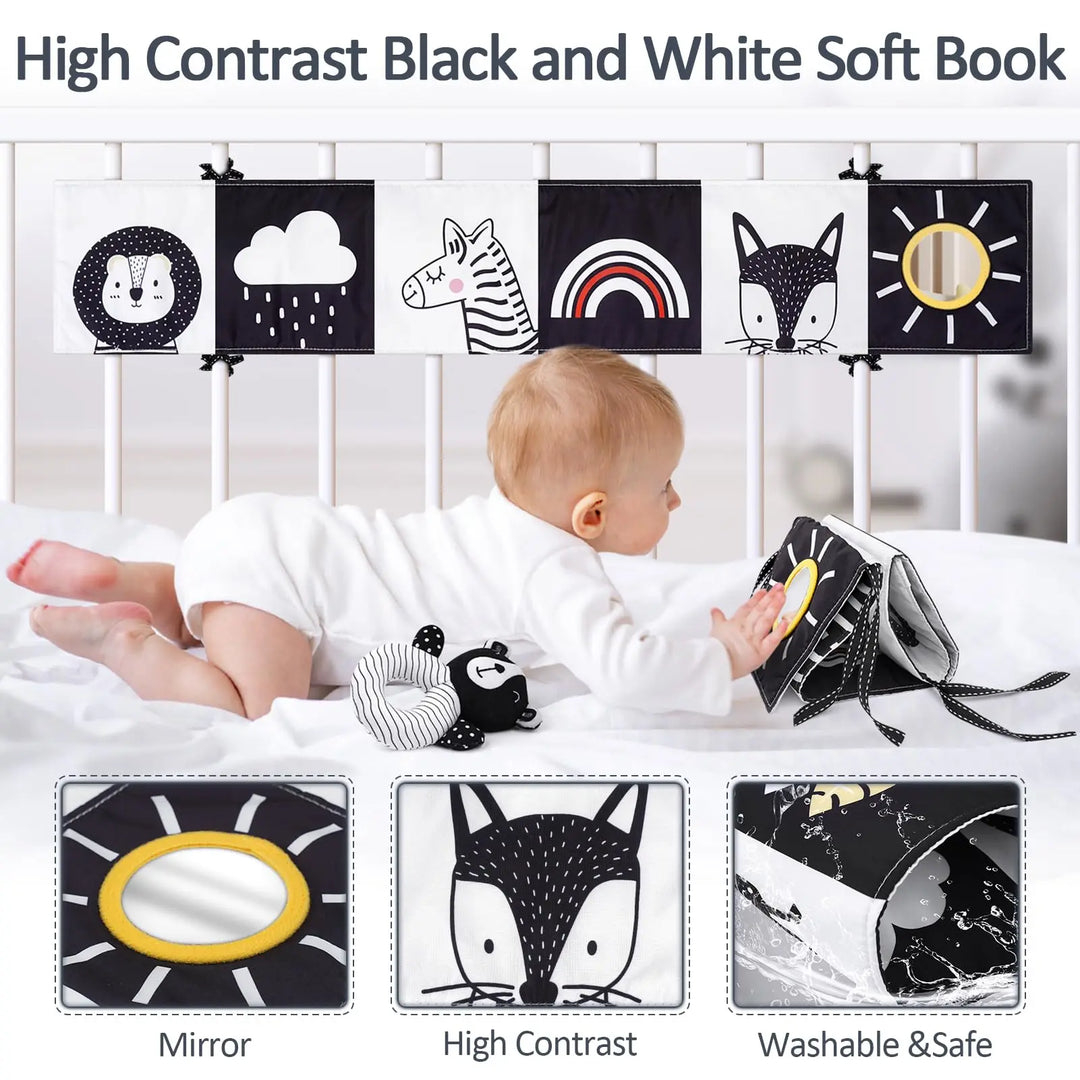 High Contrast Car Seat Sensory Baby Toys for Newborn 