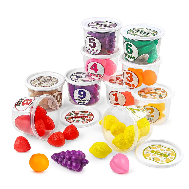 Color Sorting Toys with Play Food for Toddlers 