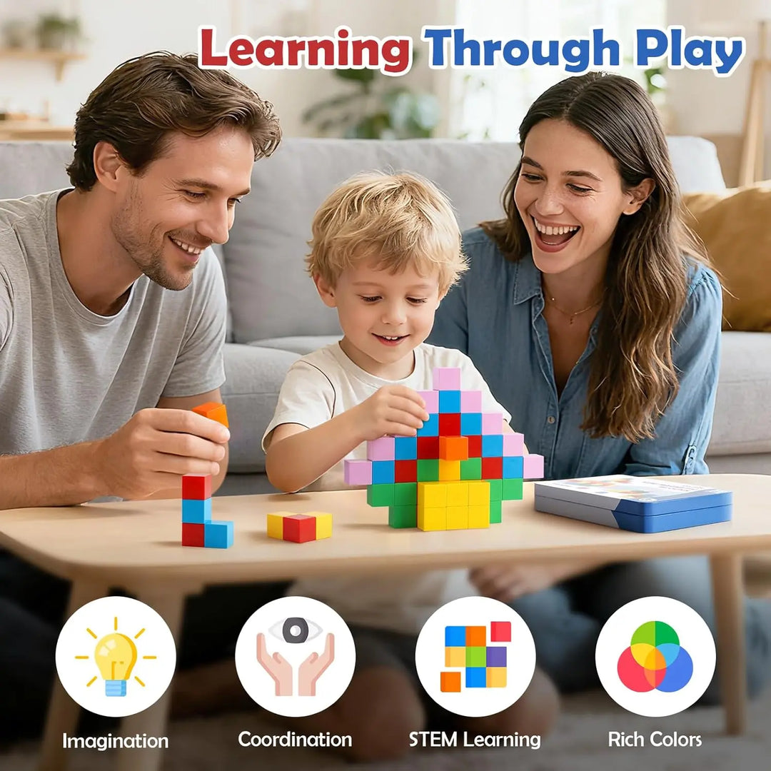 52 PCS Magnetic Building Blocks STEM Toy for Kids Ages 3+ 