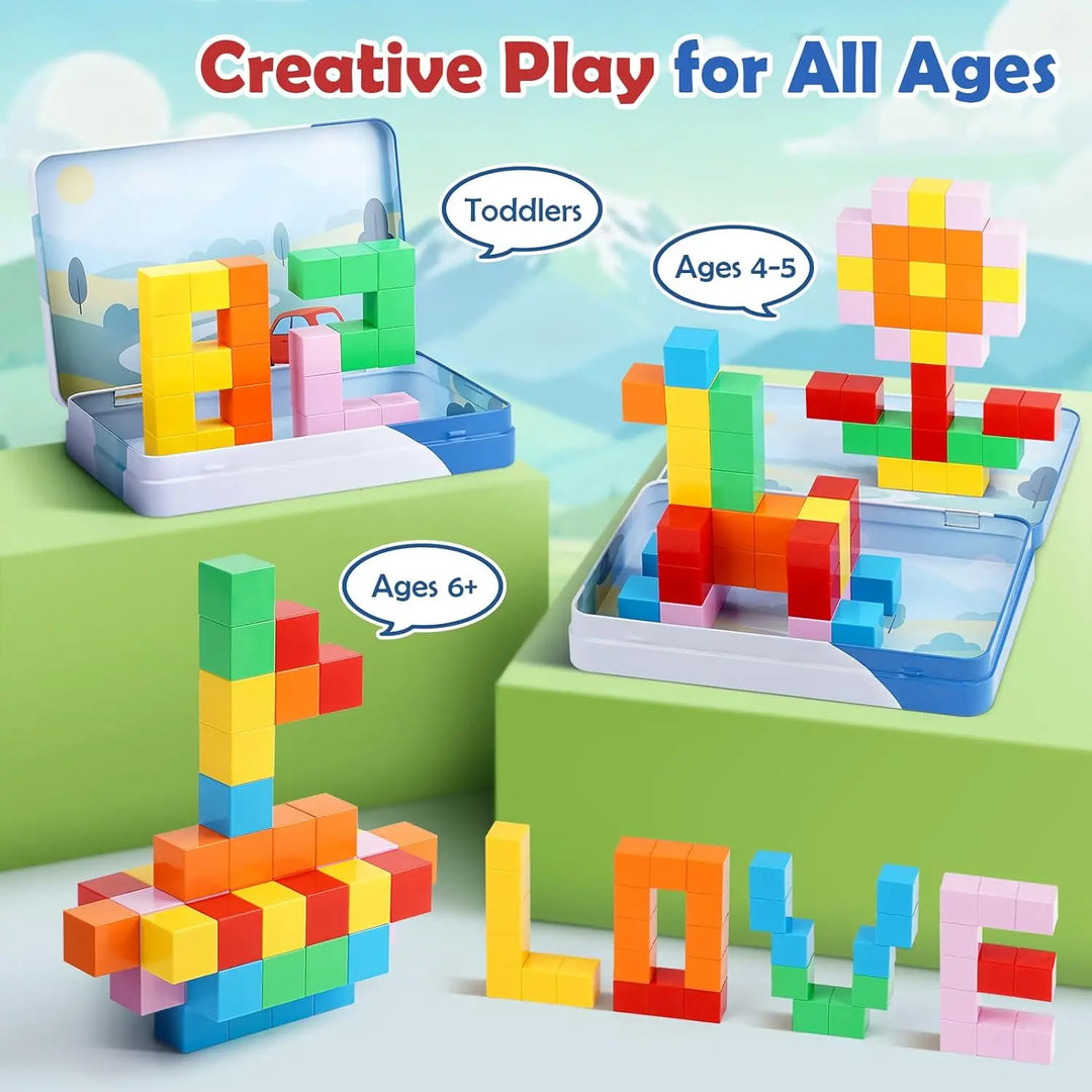 52 PCS Magnetic Building Blocks STEM Toy for Kids Ages 3+ 