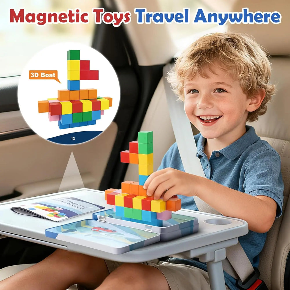 52 PCS Magnetic Building Blocks STEM Toy for Kids Ages 3+ 
