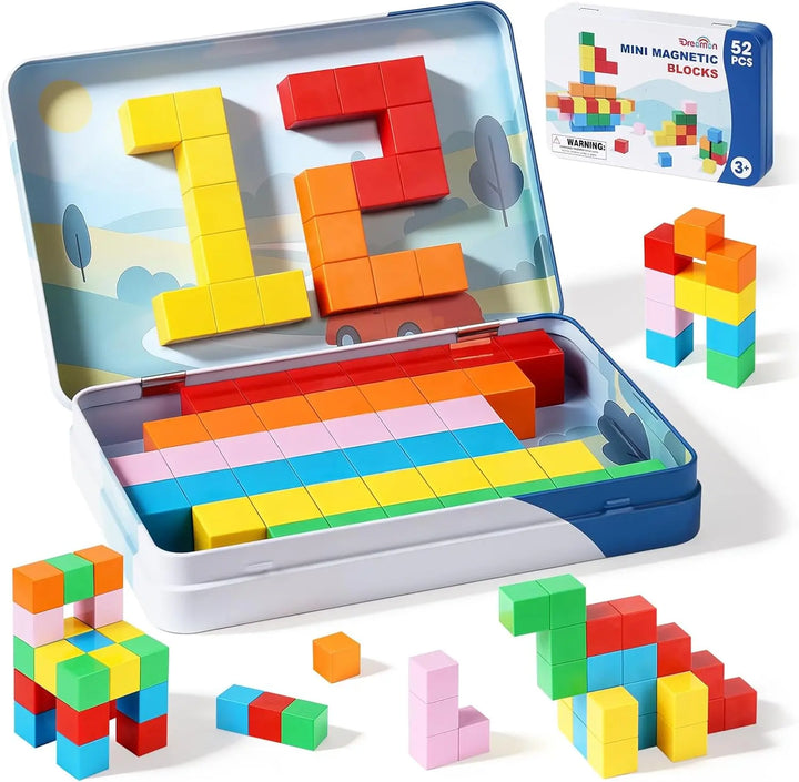52 PCS Magnetic Building Blocks STEM Toy for Kids Ages 3+ 