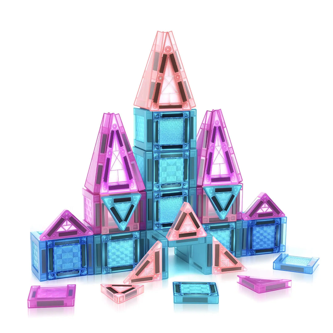 68 PCS Mini Magnetic Tiles Travel Set for Kids Ages 3+ 