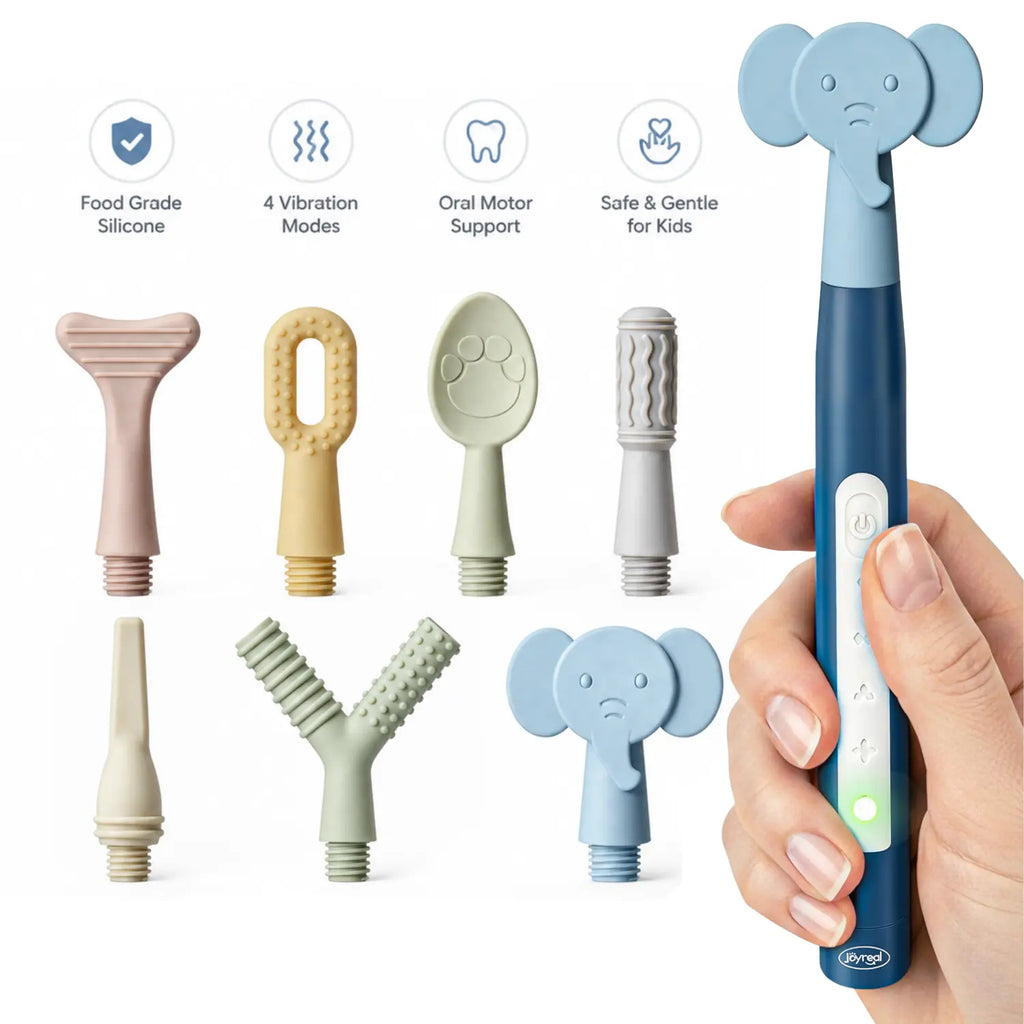 Oral Motor Sensory Tool – 4 Modes 7 Tips SensoryBuzz Vibration Kit