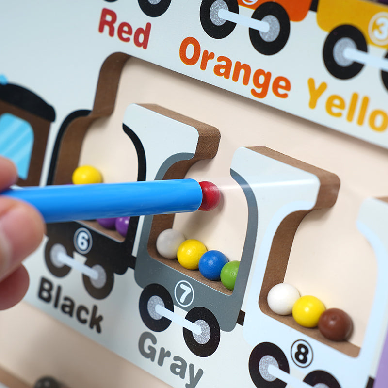 Joyreal Sensory Wall Busy Board - Train-Shaped Learning Station with 8 Activities