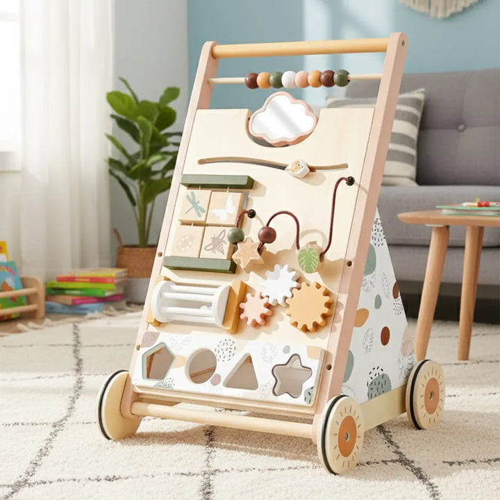 Adjustable Speed Wooden Baby Walker for Toddlers 