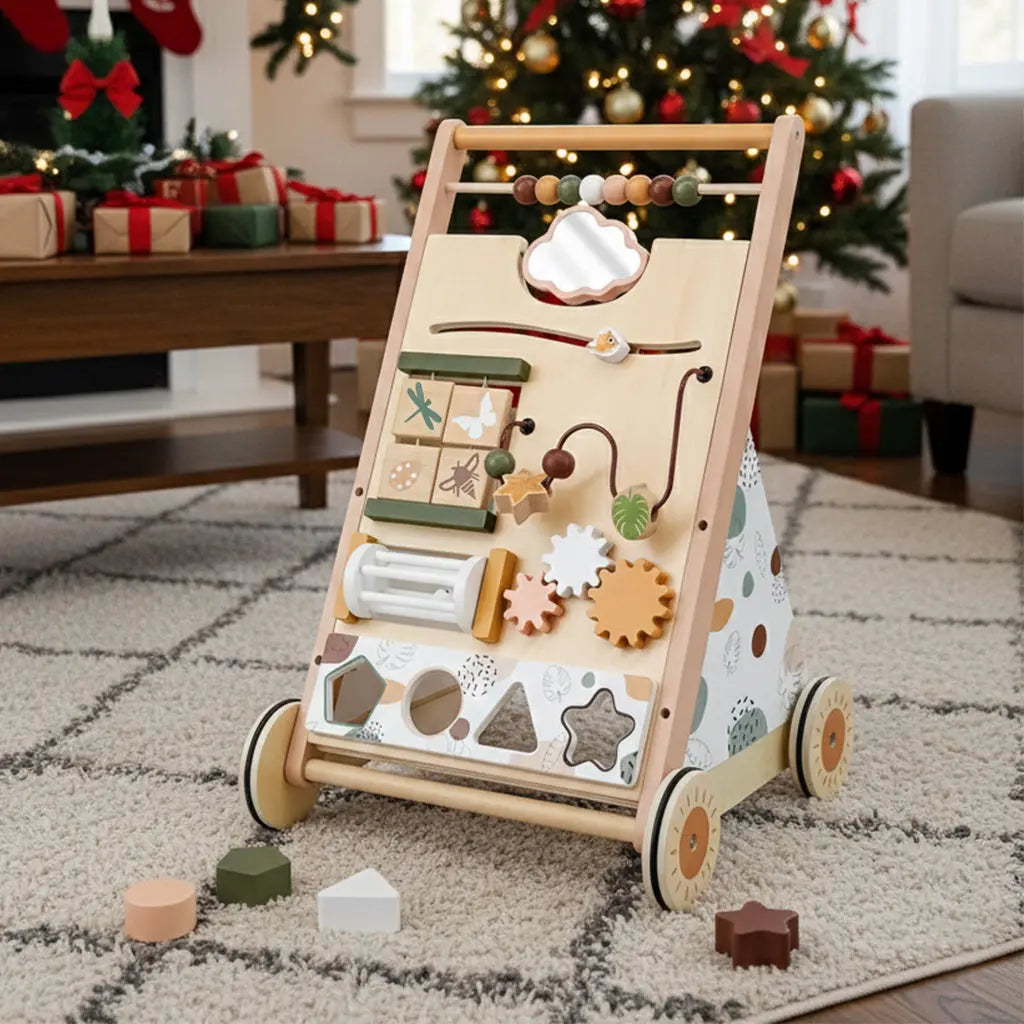 Adjustable Speed Wooden Baby Walker for Toddlers 