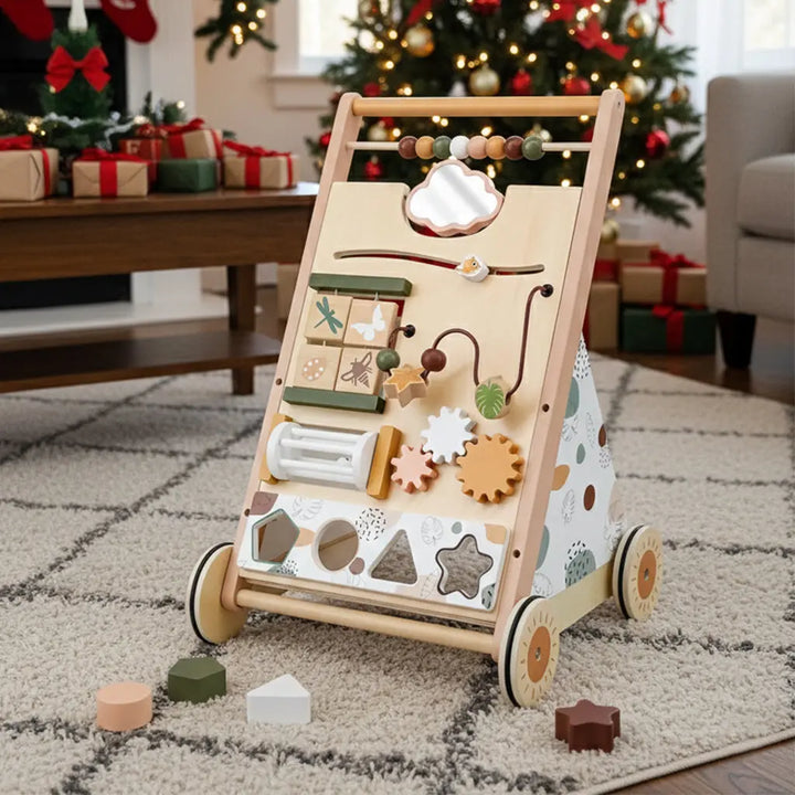 Adjustable Speed Wooden Baby Walker for Toddlers 