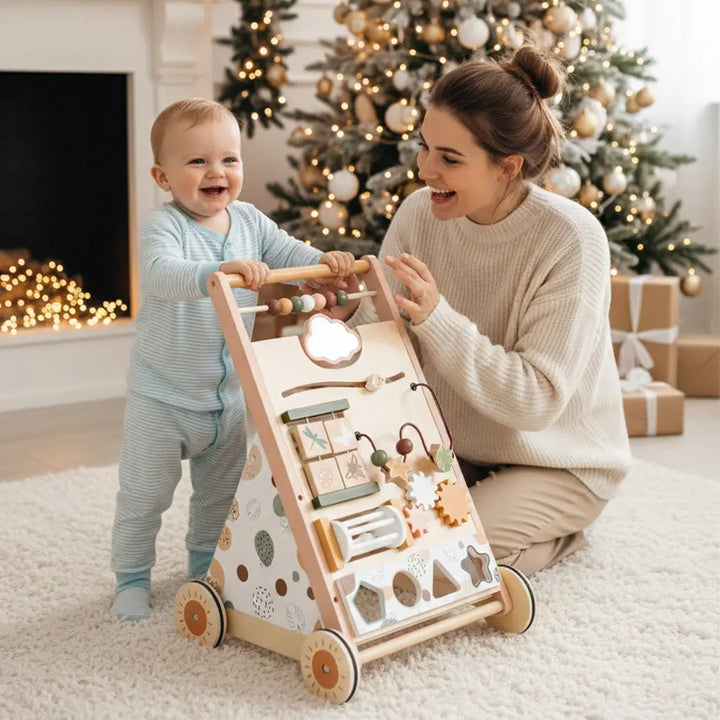 Adjustable Speed Wooden Baby Walker for Toddlers 