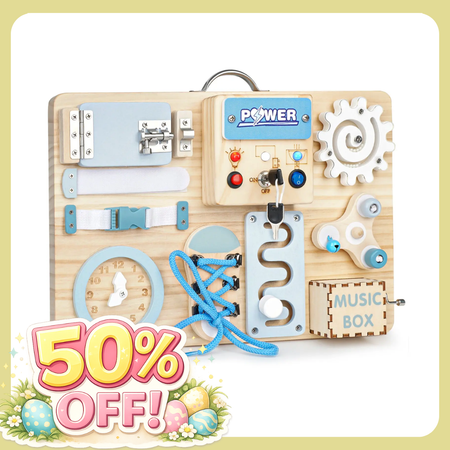 Wooden Busy Board for Sensory Development 