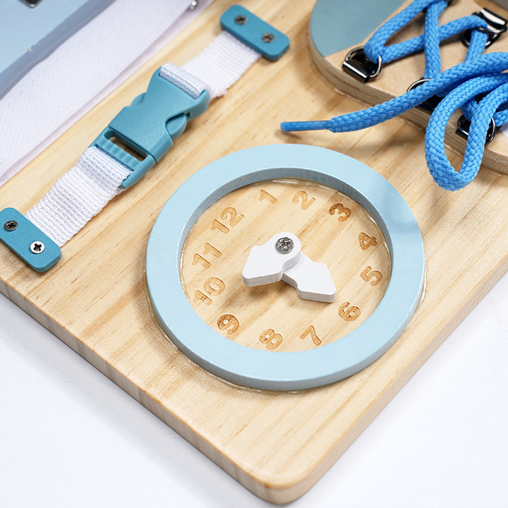 Joyreal Wooden Busy Board with LED Lights - Autism Sensory Toy for 3-5 Year Olds