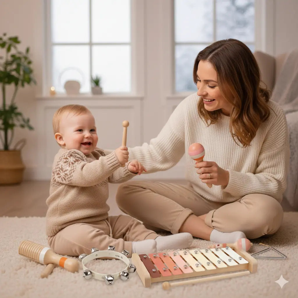 Wooden Musical Toys Xylophone 8-in-1 Set for 6M-4Ys 