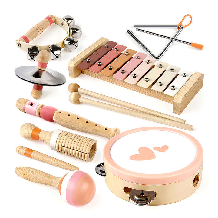 Wooden Musical Toy for Toddlers – Montessori Drum & Xylophone for Preschool Learning