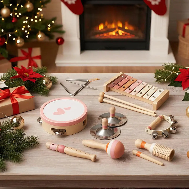 Wooden Musical Toys Xylophone 8-in-1 Set for 6M-4Ys 