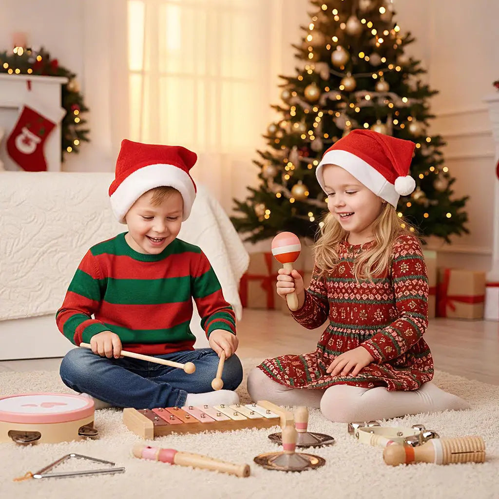 Wooden Musical Toys Xylophone 8-in-1 Set for 6M-4Ys 