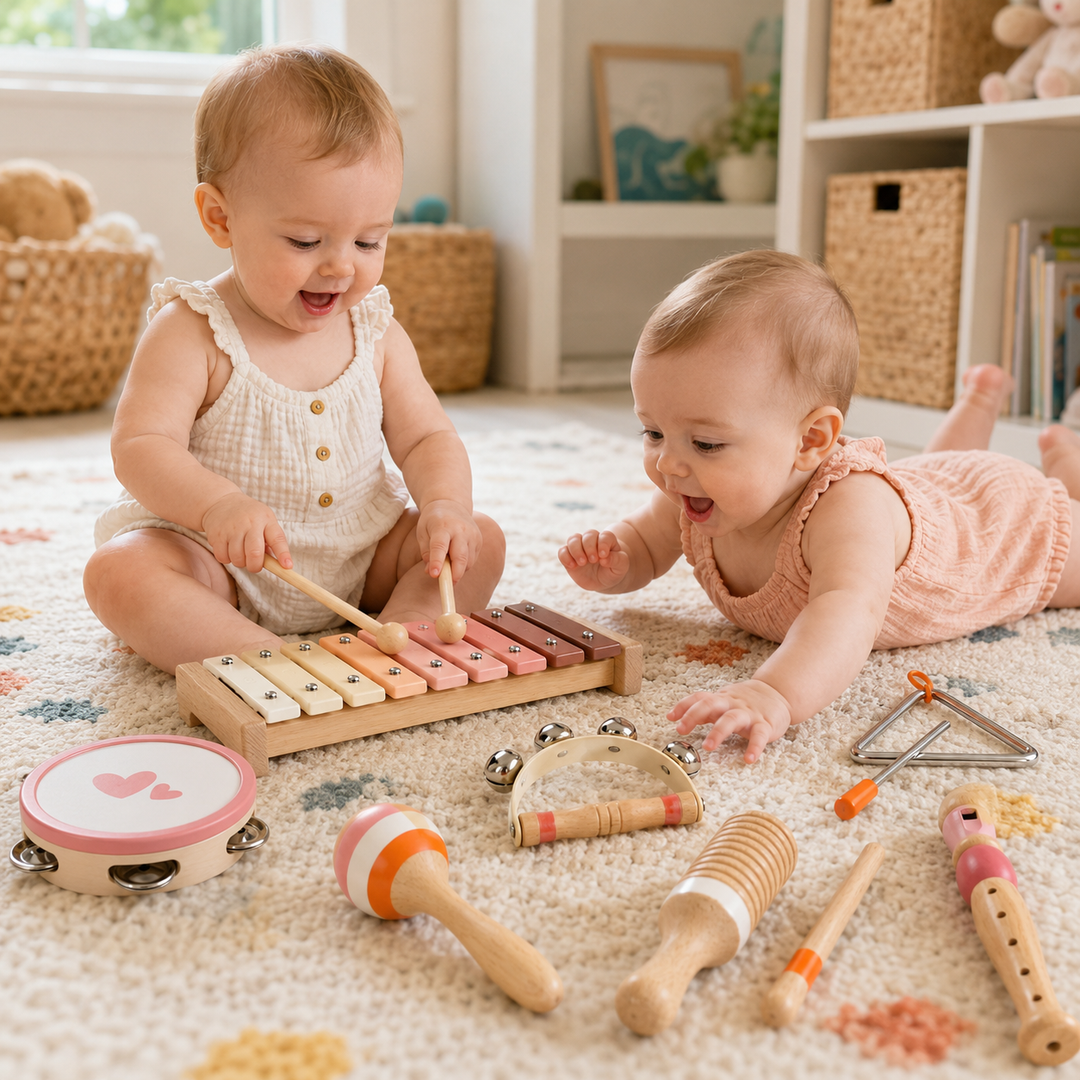 Little Rhythms - Wooden Musical Instruments Sound Exploration Kit for Toddlers