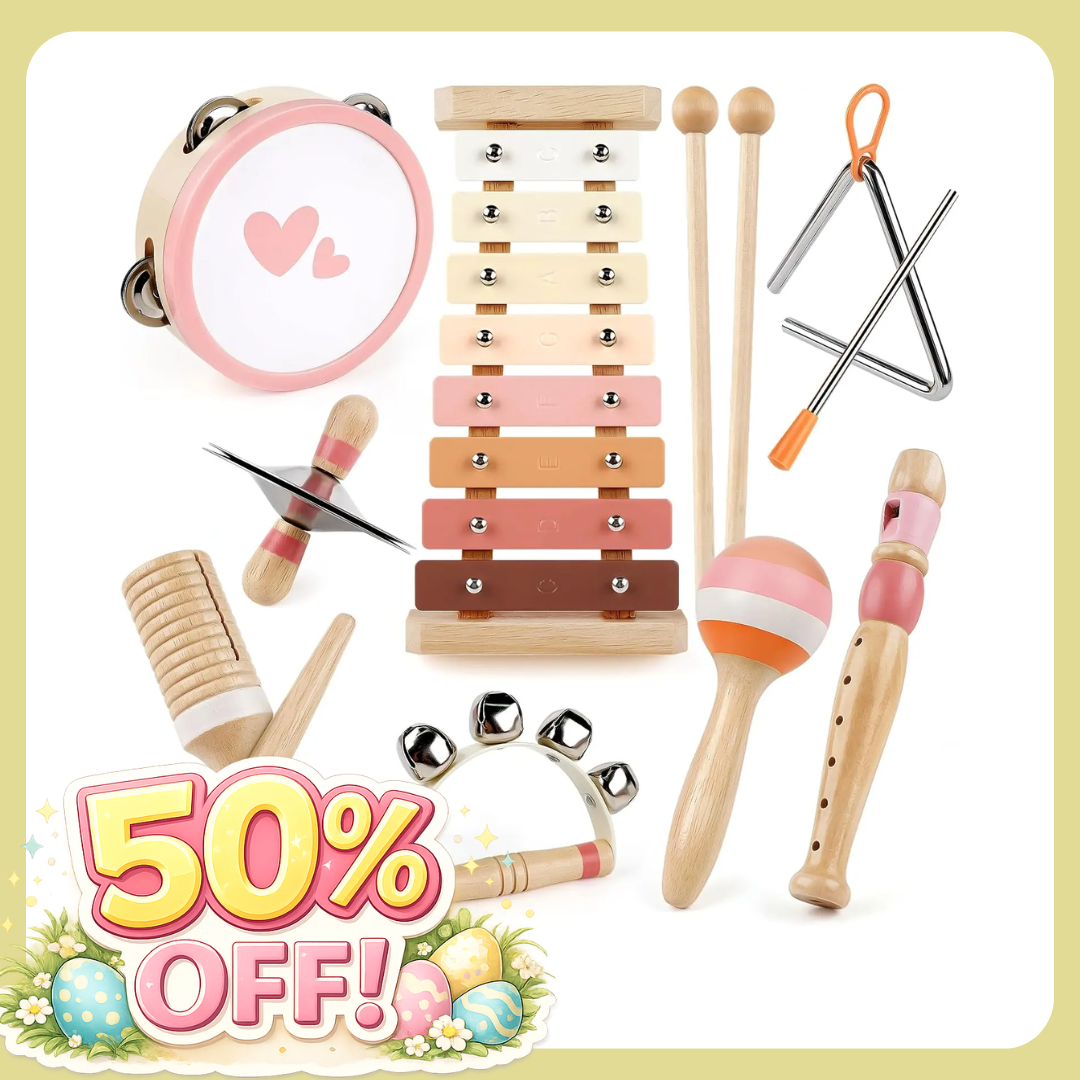 Wooden Musical Toys Xylophone 8-in-1 Set for 6M-4Ys 