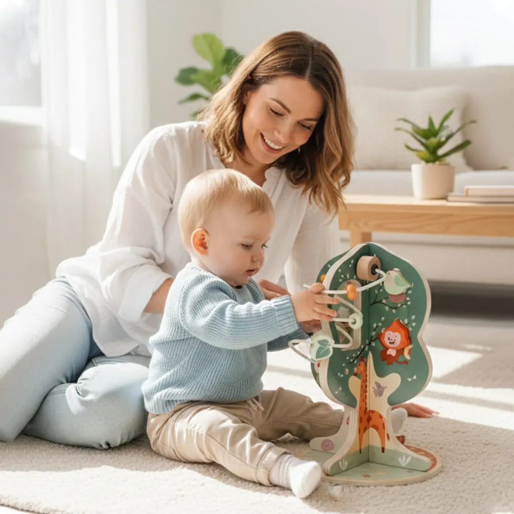 8-in-1 Wooden Activity Cube for 1-3 Year Olds 