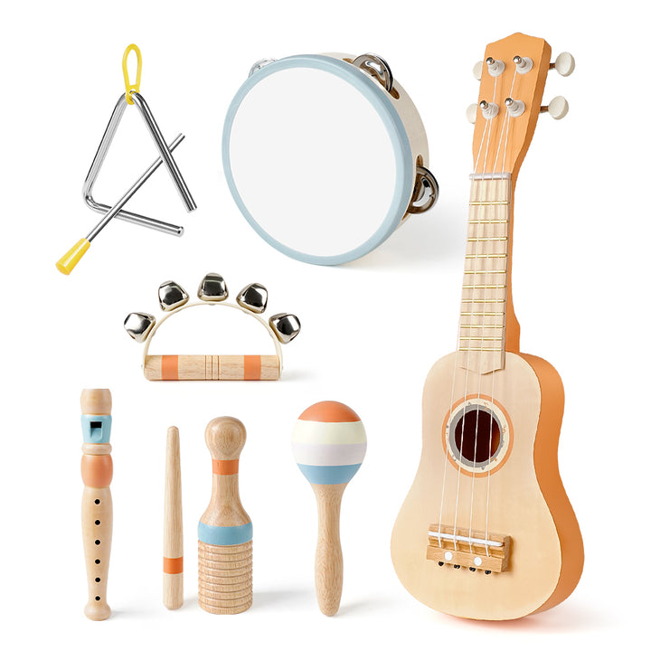 Toddlers 7-in-1 Musical Set – Ukulele & Percussion Toys for 2-5 Year Olds