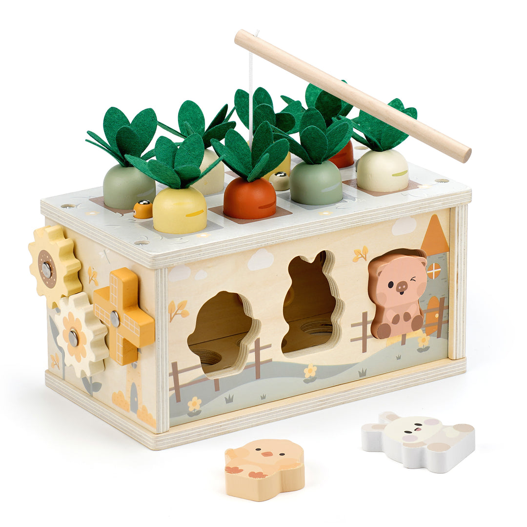 Joyreal 8-in-1 Montessori Wooden Cube – Sensory Learning Toy for Toddlers