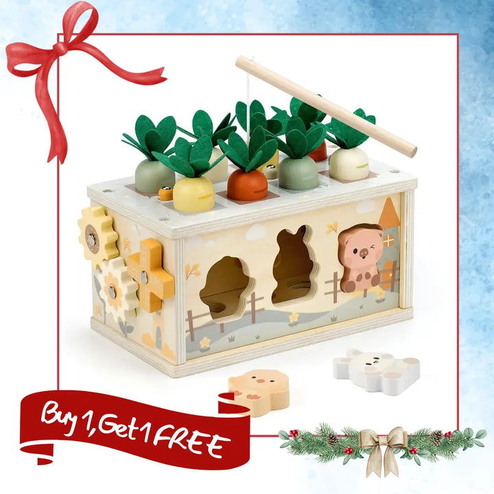 Activity Cube Montessori Tissue Box for 8M -3 Year Olds 